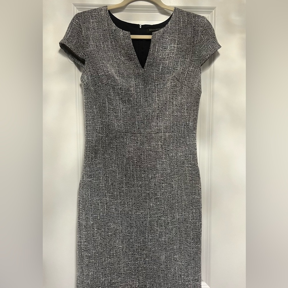 Banana Republic Navy Blue & White Work Dress